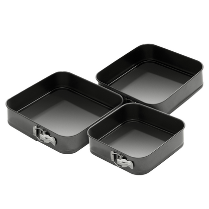 Mari Set Of 3 Spring Form Square Cake Tins