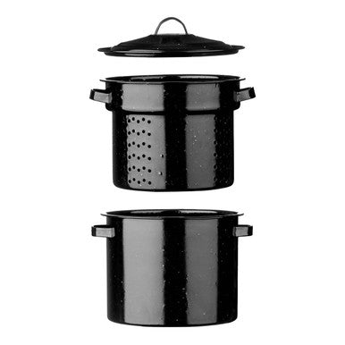 Carvara Black Speckled Enamel Pasta Pot