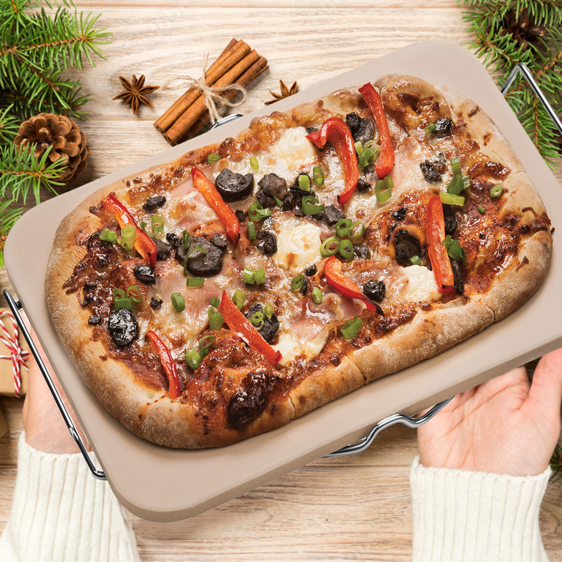 Pizza Stone Rectangular Stoneware Board