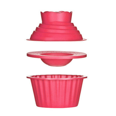 Hallie Hot Pink Giant Cupcake Silicone Mould Set
