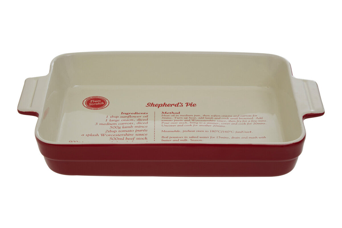 From Scratch Red Stoneware Rectangular Baking Dish