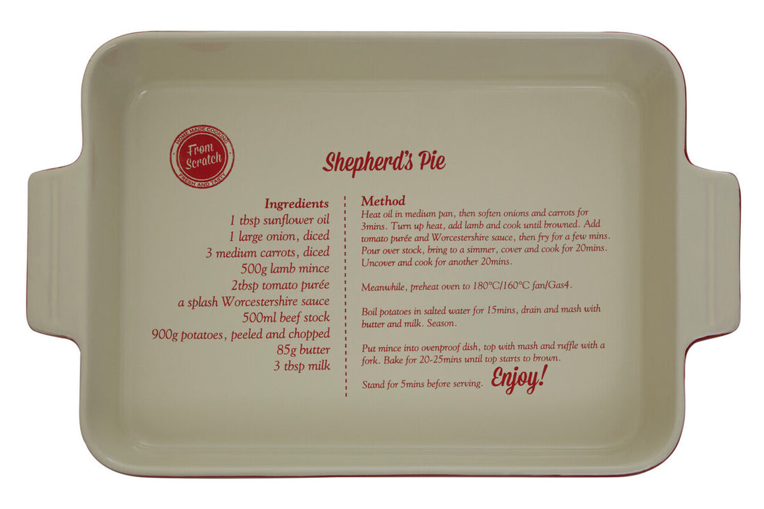From Scratch Red Stoneware Rectangular Baking Dish