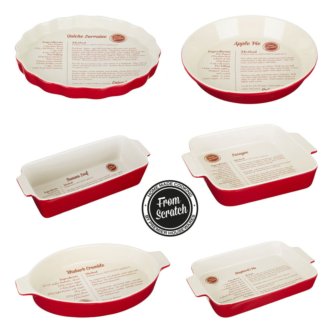 From Scratch Red Stoneware Rectangular Baking Dish