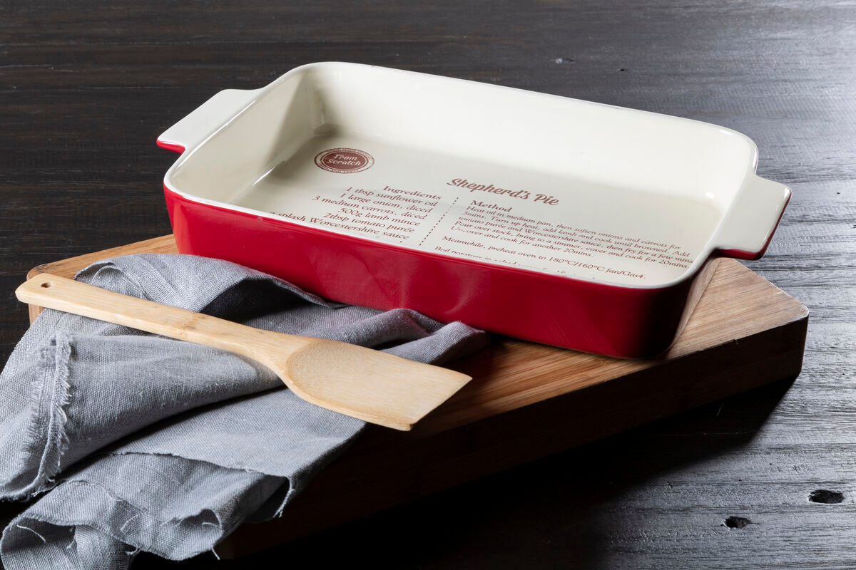 Red Stoneware Rectangular Baking Dish | From Scratch