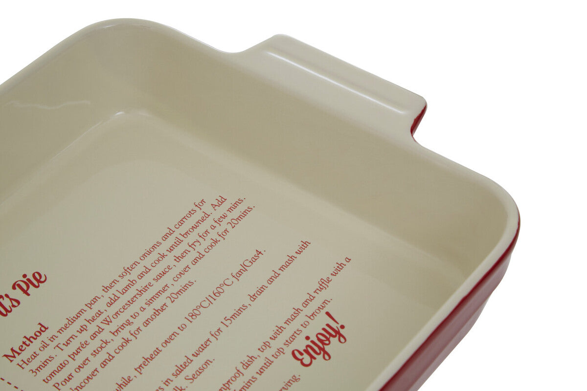 From Scratch Red Stoneware Rectangular Baking Dish