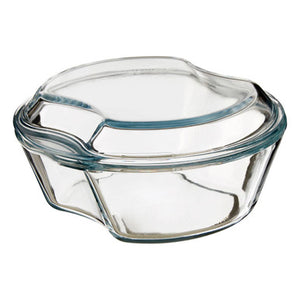 Large Round Glass Casserole Dish