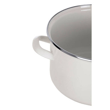 Porter White Enamel 24cm Casserole Dish