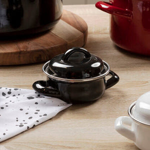 Black Enamel 10cm Mini Casserole Dish | Porter