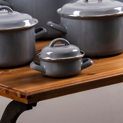 Porter Grey Enamel 10cm Mini Casserole Dish