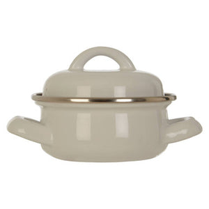 White Enamel 10cm Mini Casserole Dish | Porter