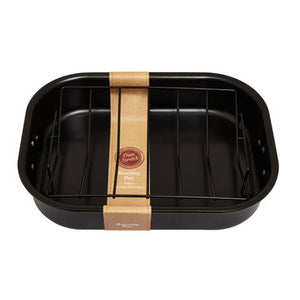 Large Black Roasting Tin with Rack | From Scratch