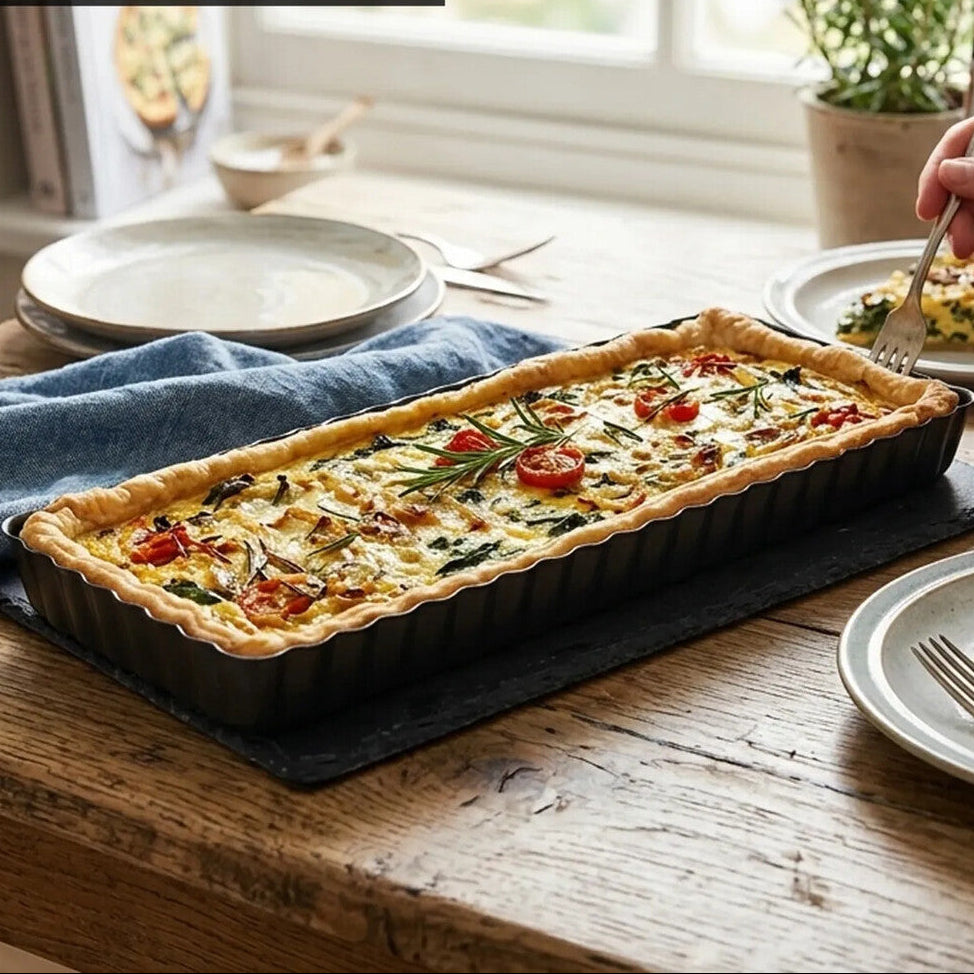 From Scratch Rectangular Fluted Flan Quiche Tin