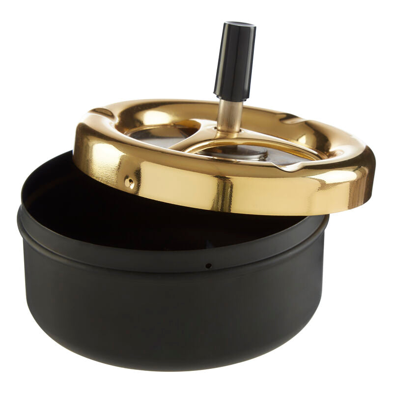 Small Gold And Matte Black Spinning Ashtray