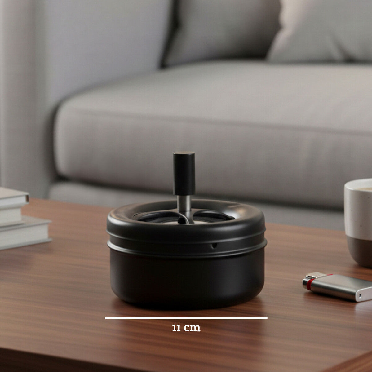 Medium Black Spinning Ashtray