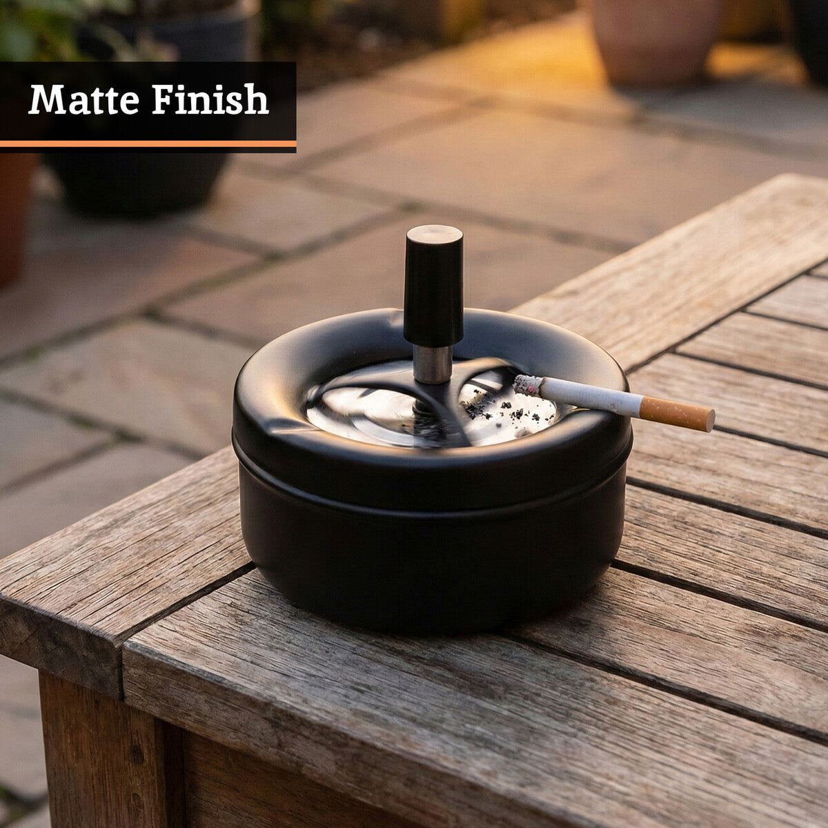 Medium Black Spinning Ashtray