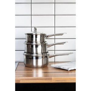 Crosse Two Tone Stainless Steel 3pc Pan Set