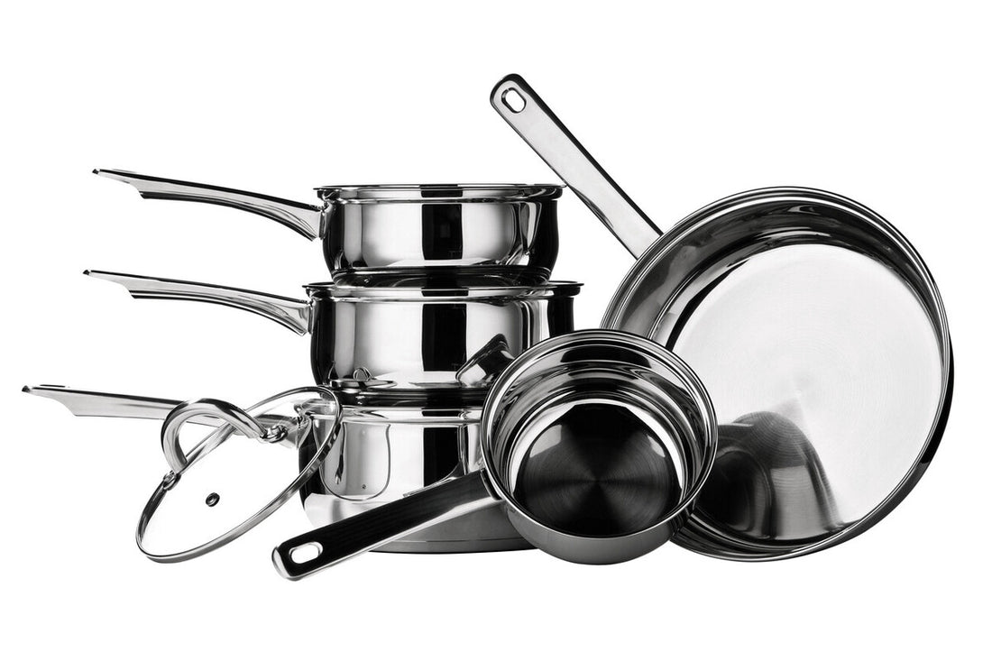 Crosse 5 Piece Stainless Steel Pan Set