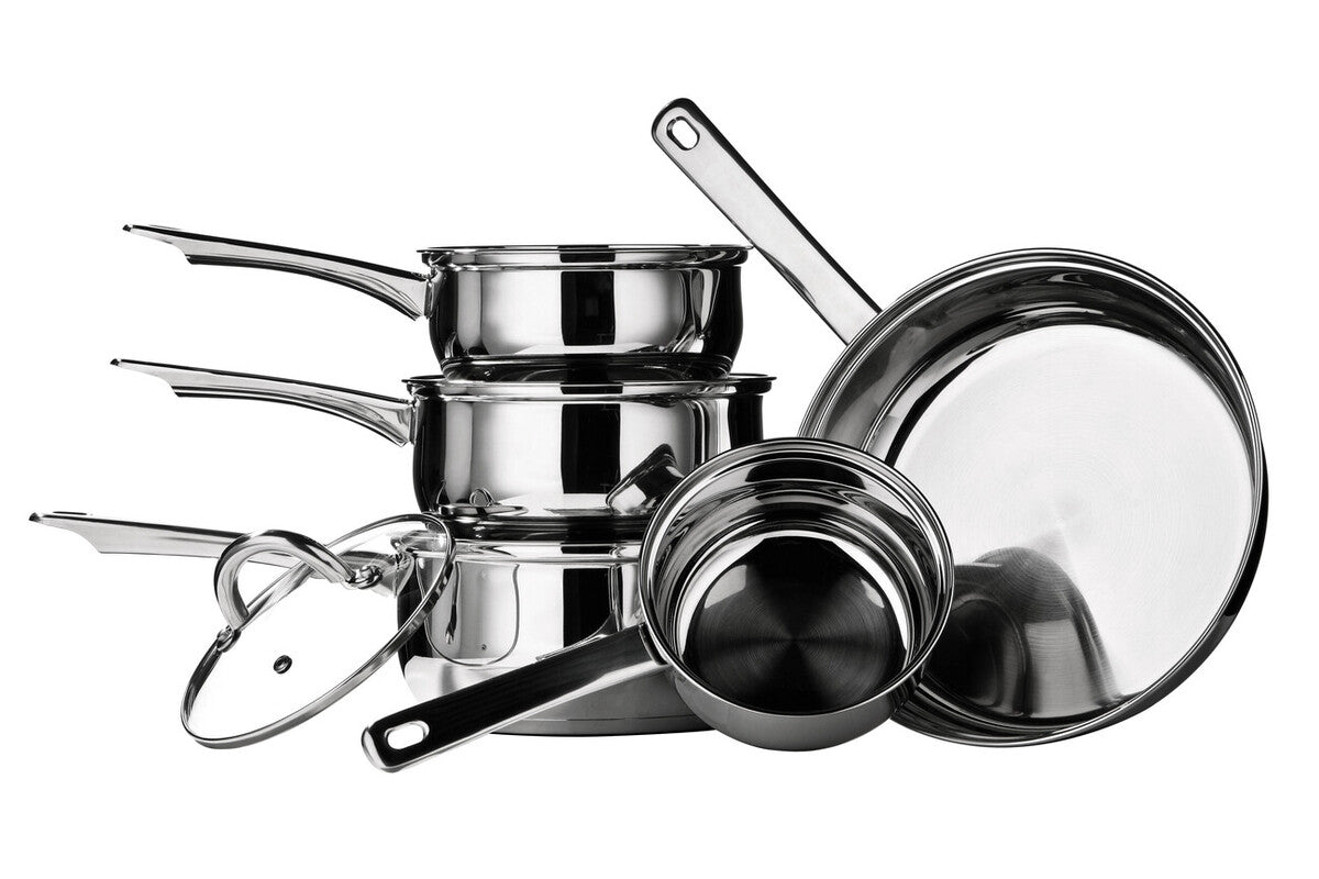 Crosse 5 Piece Stainless Steel Pan Set