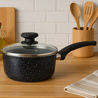 20Cm Saucepan with Glass Lid | Stoneflam