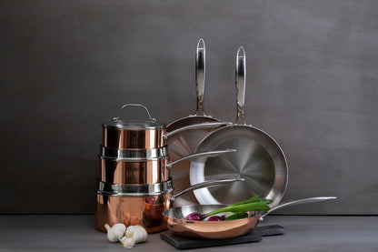 Minerva Copper Finish 16cm Saucepan with Lid