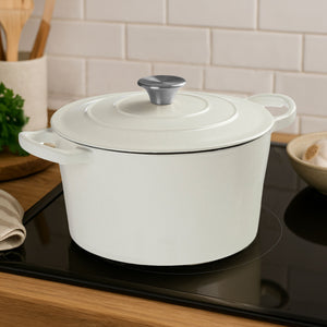 White Cast Iron 23cm Casserole Dish | Hygge