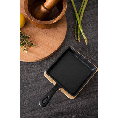 Hygge Square Pan On Wood Base