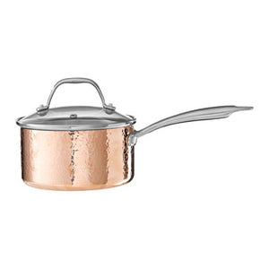 Minerva Small 16 Cm Hammered Saucepan With Lid