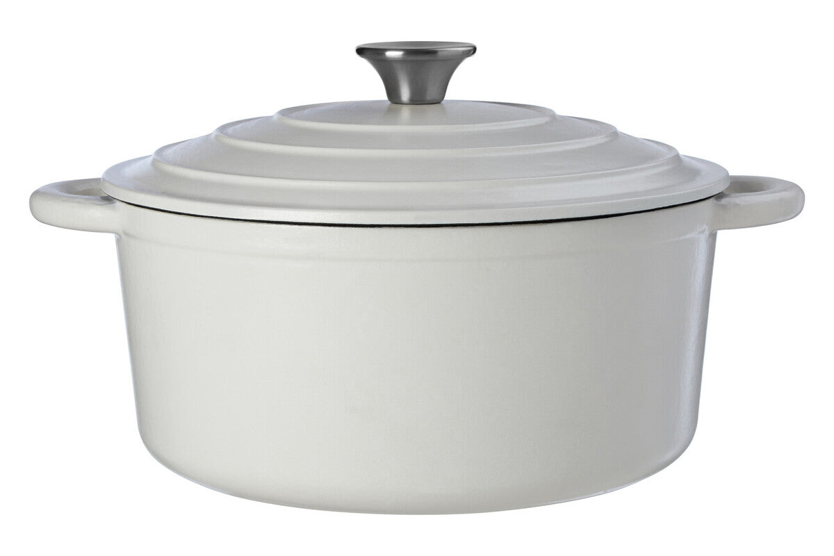 Hygge Large White Cast Iron Casserole Dish