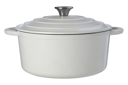 Hygge Large White Cast Iron Casserole Dish