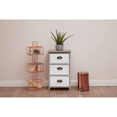 Parker Rose Gold Finish 3 Litre Pedal Bin