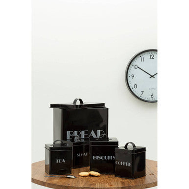 Easton 5 Piece Black Kitchen Storage Set