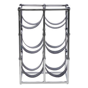 Six Bottle Sling Wine Rack in Silver Finish | Mixology