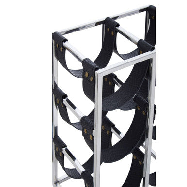 Mixology Six Bottle Sling Wine Rack In Silver Finish