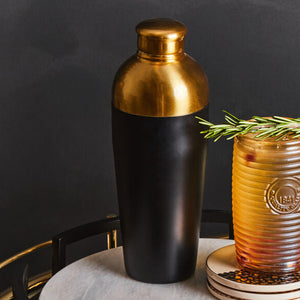 Gold Finish and Black Cocktail Shaker | Mixology