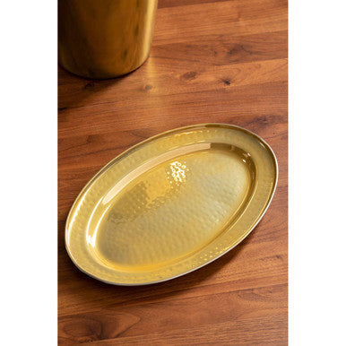Miressa Large Brass Finish Serving Platter