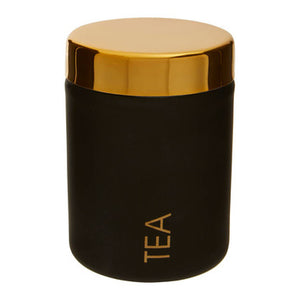 Liberty Black Enamel Finish Tea Canister