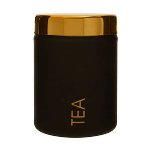 Black Enamel Finish Tea Canister | Liberty