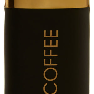 Black Enamel Coffee Canister with Gold Lid | Liberty