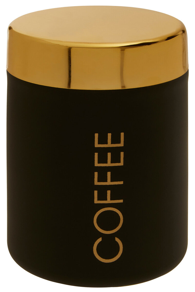 Liberty Black Enamel Coffee Canister With Gold Lid - Image 3