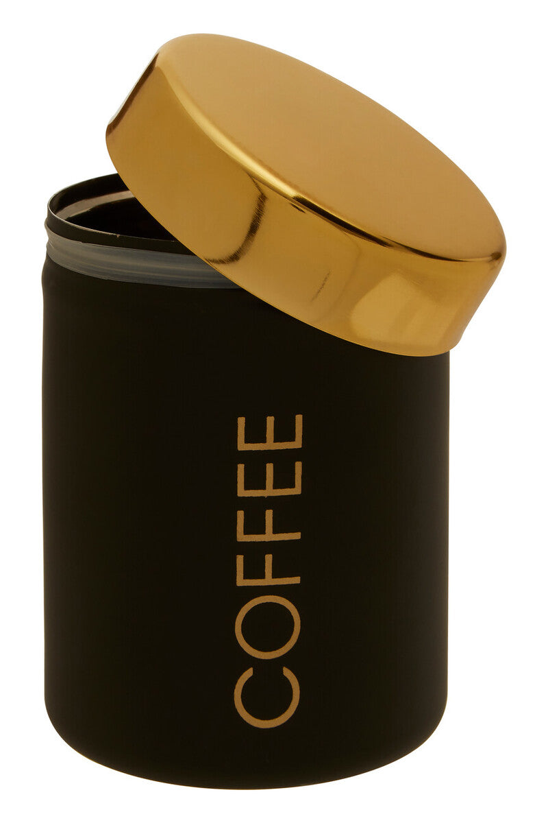 Liberty Black Enamel Coffee Canister With Gold Lid - Image 4