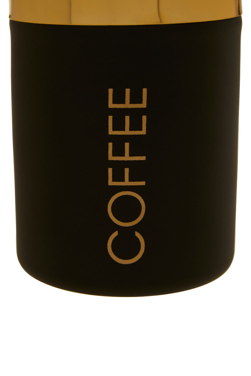 Liberty Black Enamel Coffee Canister With Gold Lid - Image 5