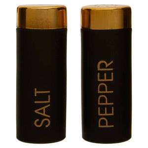 Liberty Black Enamel/Gold Salt and Pepper Set