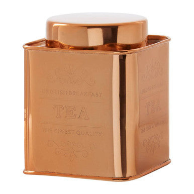 Chai Square Copper Finish Tea Canister