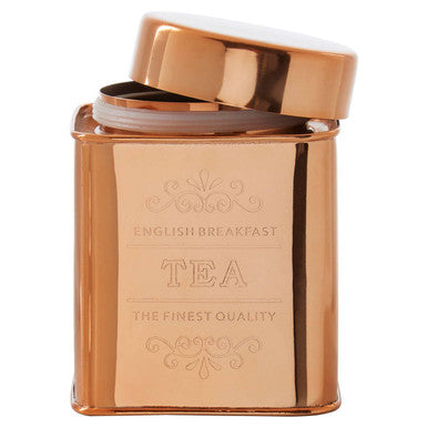 Chai Square Copper Finish Tea Canister