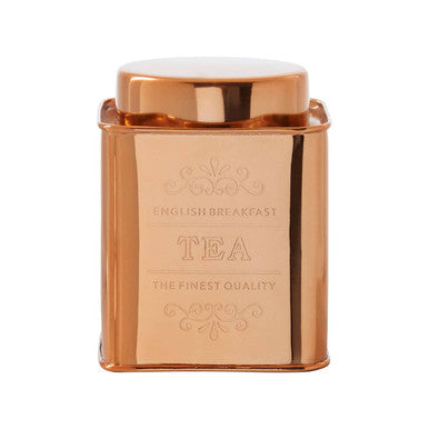 Chai Square Copper Finish Tea Canister