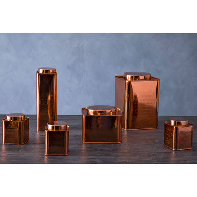 Chai Square Copper Finish Tea Canister