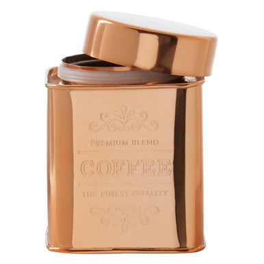 Rose gold coffee canister with &