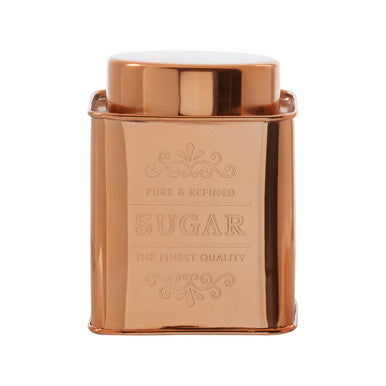 Rose gold sugar canister with &