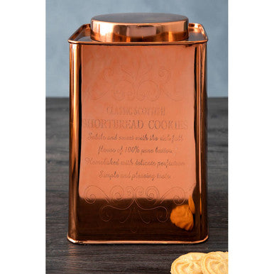 Chai Square Copper Finish Cookies Canister