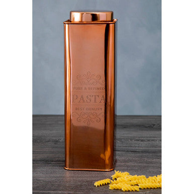 Chai Square Copper Finish Pasta Canister